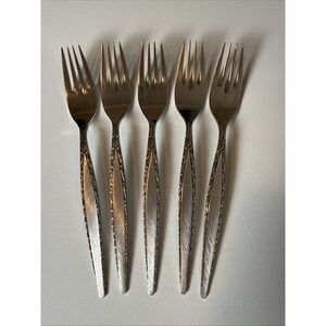 5 Dinner Forks VENETIA by Oneida Community stainless steel flatware 7 3/8" MCM